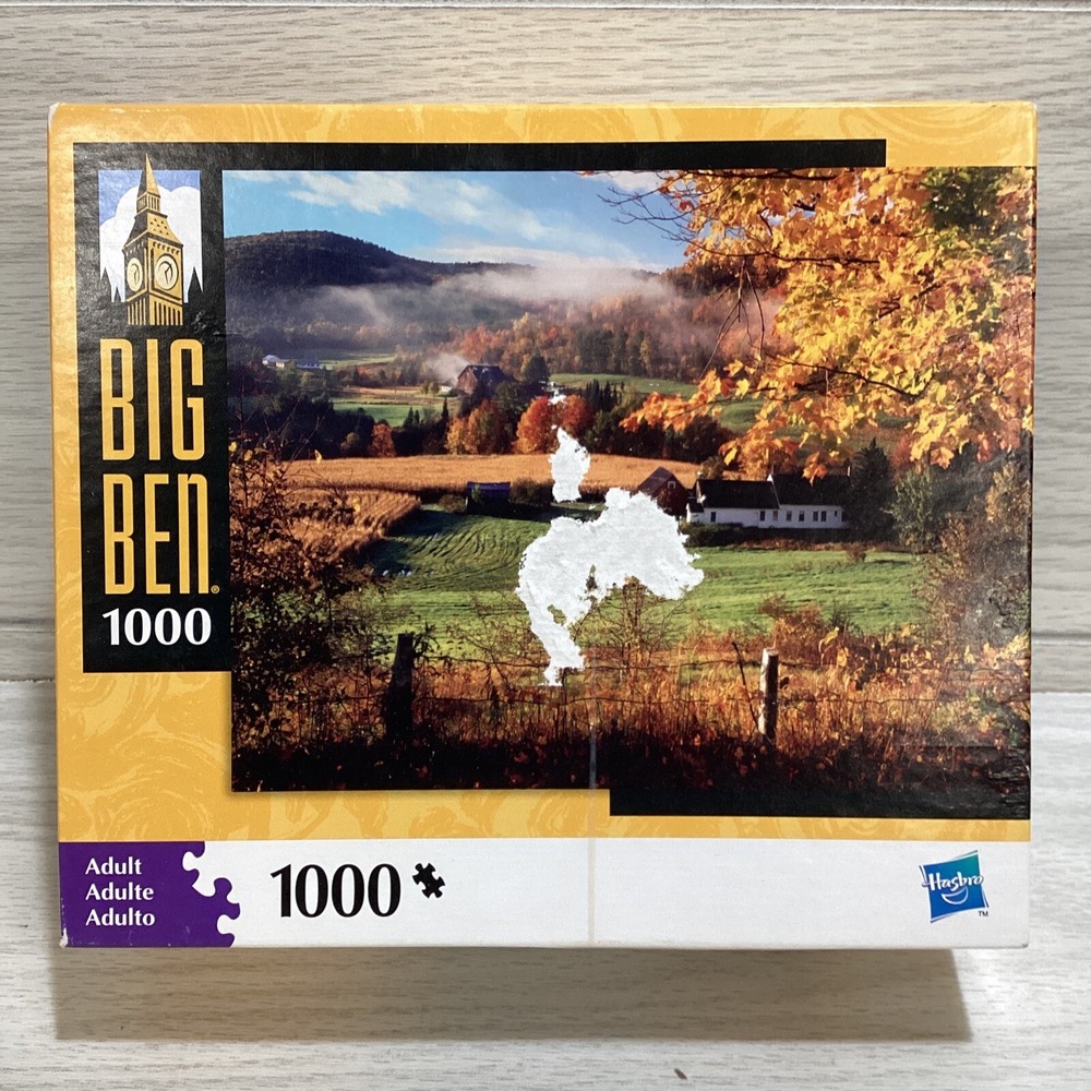 HASBRO Big Ben 1000 PC‎ Puzzle 20x26" Bavaria Landscape Church Factory Sealed